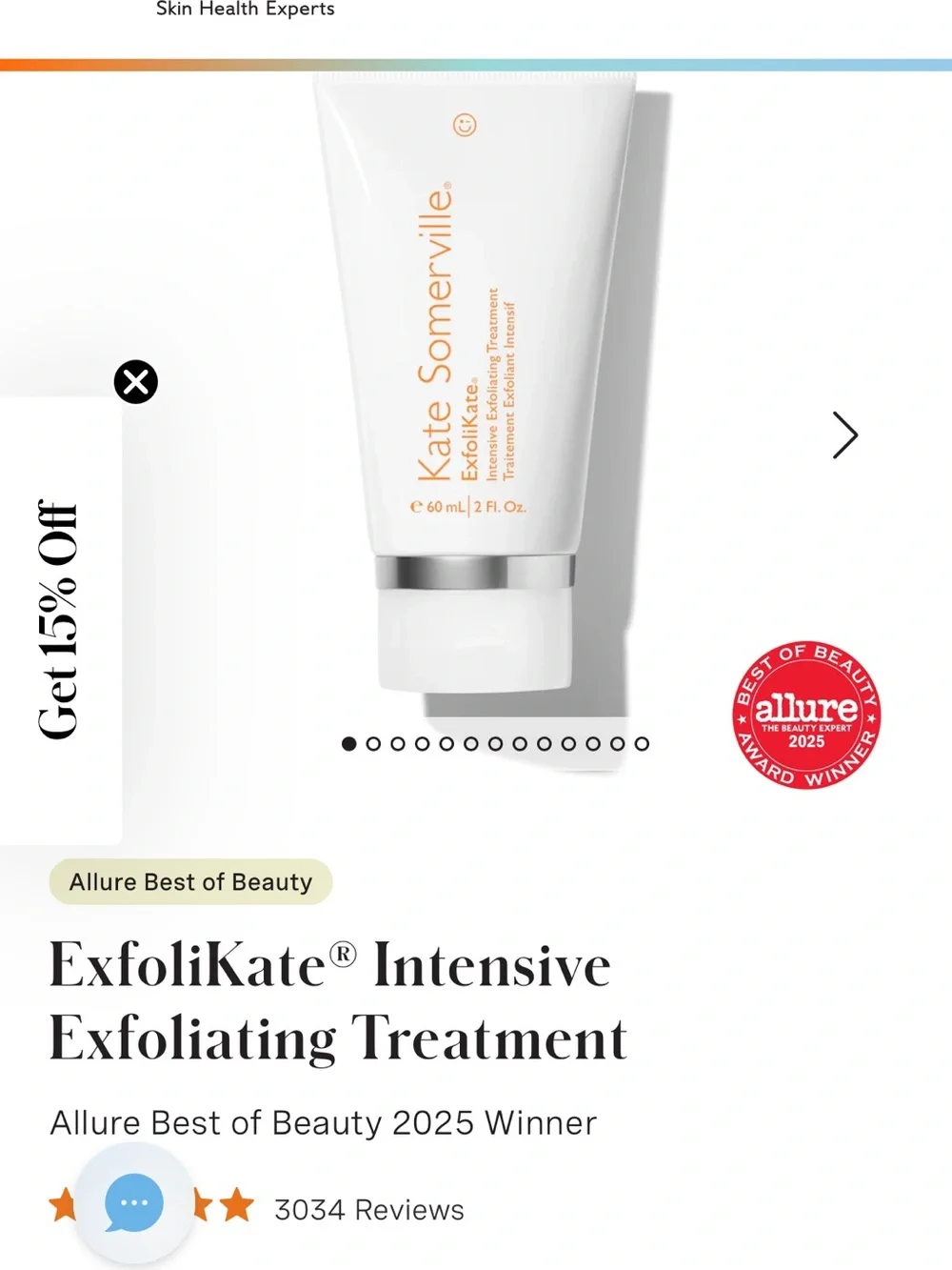 HUE White Tube Facial Cleanser & Exfoliant with Orange Text